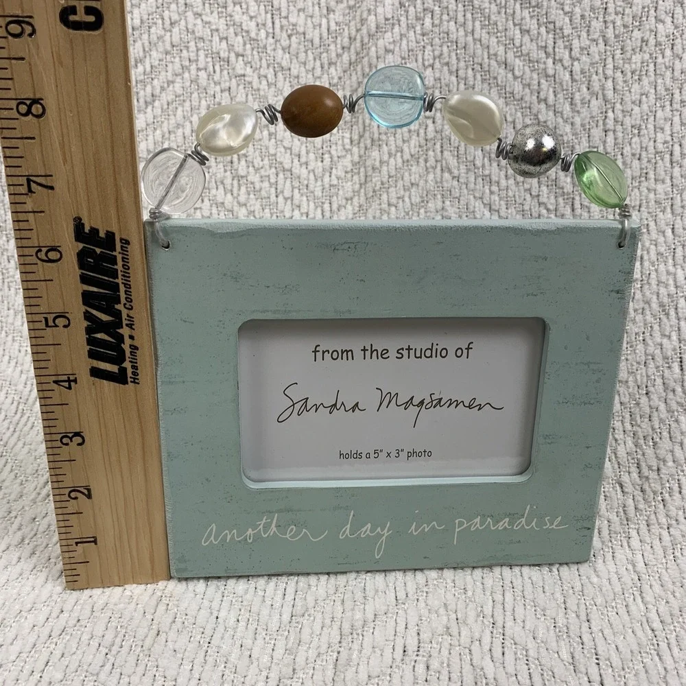 Sandra Magsamen Picture Photo Frame Beach‎ House Decor Sea Glass Look 3 x 5